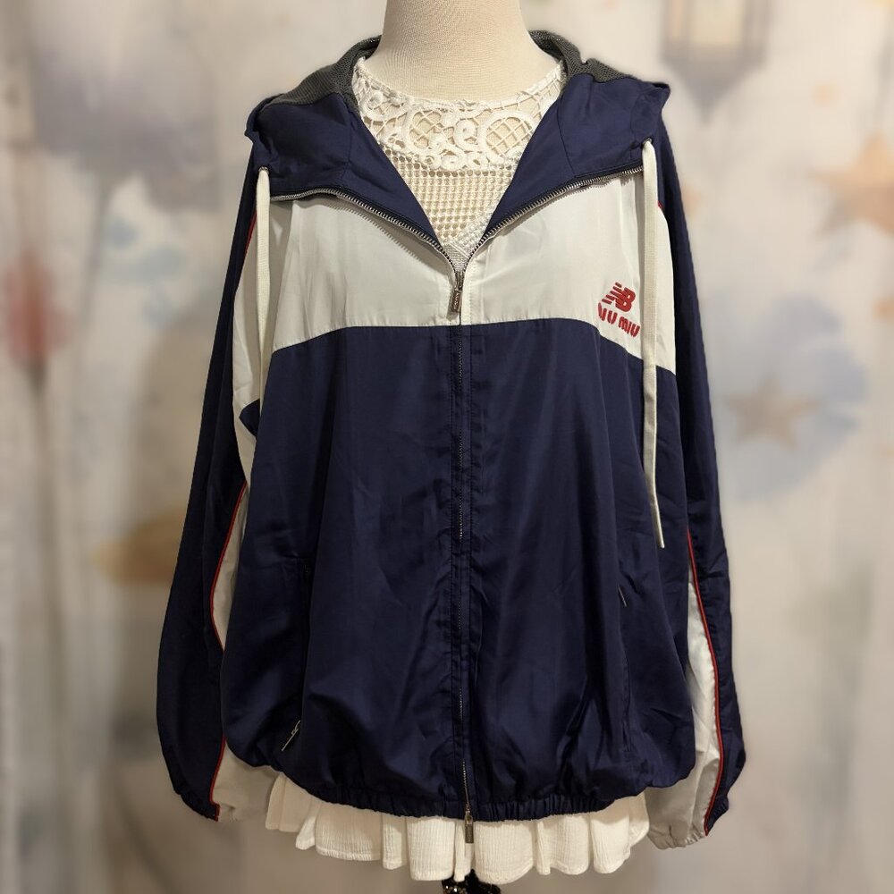 Miu Miu x New Balance Unisex Jacket in Navy Blue Size 40